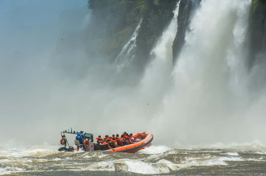 Brazilian Iguassu Falls,Bird park Boat Safari all tickets - Macuco Safari boat cruise: the misty payoff