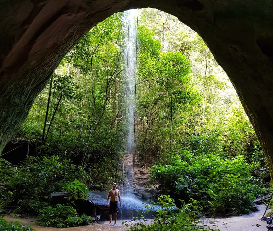 From Manaus: Presidente Figueiredo Waterfalls Daytrip - Gruta do Refúgio cave: shallow stream walking, bats overhead