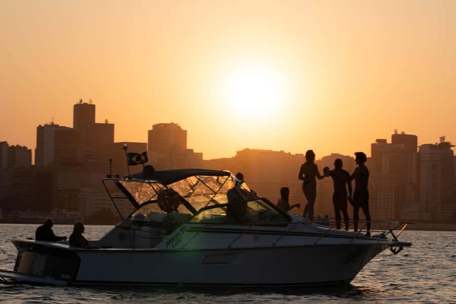 Glória: Sunset Speedboat Cruise with Drinks and Snacks - Adão and Eva Beach swim: your main break, with jetski reality