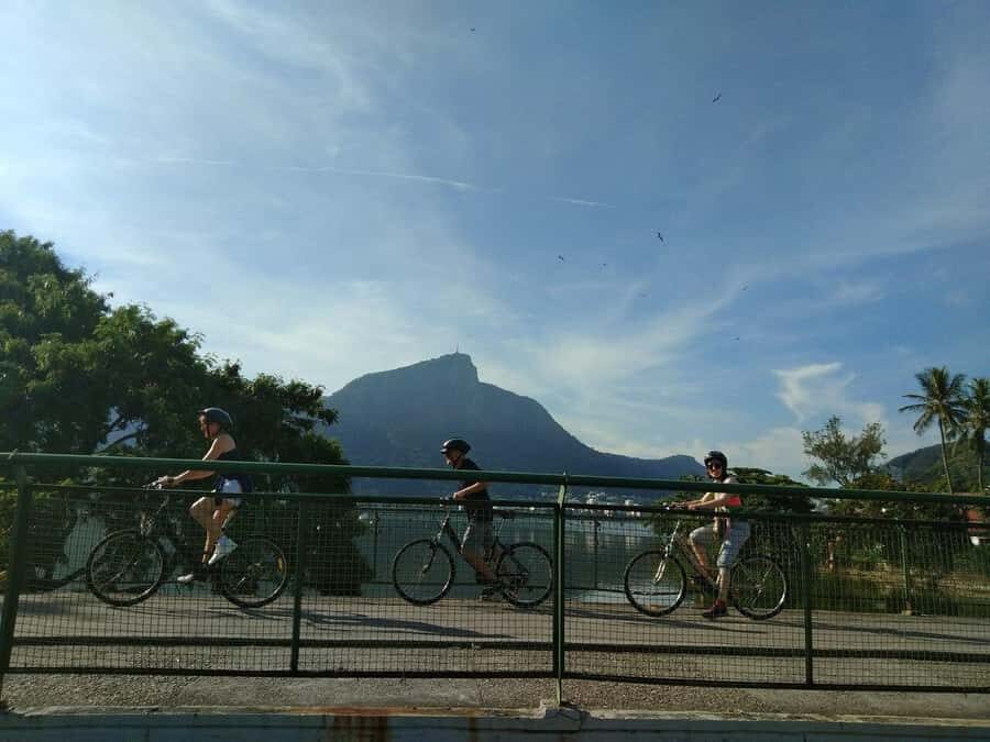 Rio Bike Tour – Discover the Beaches and Lagoon - Cycling Toward Rodrigo de Freitas Lagoon